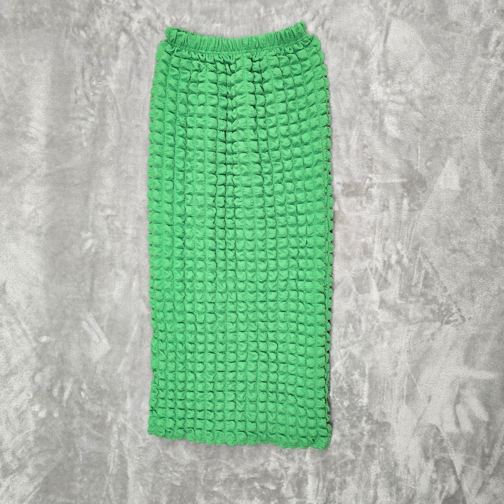 Wego Skirt Women S Green Popcorn Bubble Textured Midi Avant Garde Unique Retro